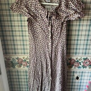 Vintage Purple and White Floral Dress